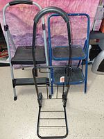 Front view showing all three items upright