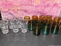 All 17 tumblers arranged showing sizes and colors