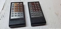 Front view of two NEC remotes displaying button layout and branding