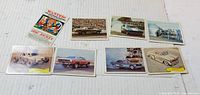 Front view of all eight cards showing images and captions