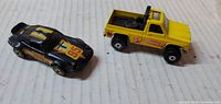 Top view of both die-cast vehicles