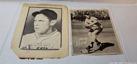 Overall view of both mounted baseball photo prints