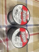Top view of both Berkley Trilene spools showing labels
