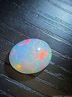 Top view of opal showing play of color