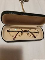 Open hard case showing glasses inside