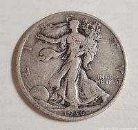 Obverse of 1936 Walking Liberty Half Dollar