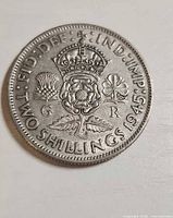 Reverse of 1945 two shillings coin