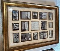 15-opening antique gold and brown collage photo frame