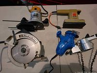 Overview of circular saw, router, sander, chain sharpener