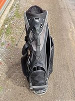 Front view of Callaway stand golf carry bag showing pockets, handle and strap