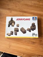 Front of Italeri Jerrycans kit box showing branding, scale and part number