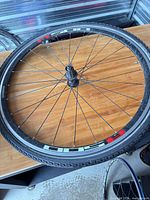 Full view of Shimano rear wheel with tire