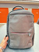 Front view of gray ThinkPad laptop backpack