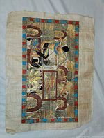 Full view of painted papyrus artwork