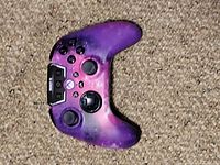 Front view of purple galaxy Turtle Beach REACT-R controller showing buttons and sticks