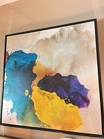 Front view of abstract painting with frame