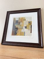 Front view of framed limited edition abstract print showing artwork, mat and frame