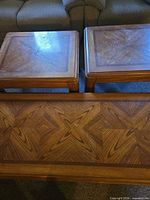 coffee table and two end tables top surfaces