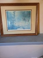 Front view of framed moose print