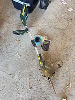 Full view of Yardworks corded string trimmer with two line spools