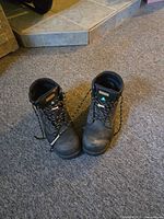 Front view of pair of black Dakota steel toe boots