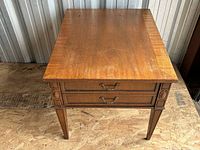 Full view of side table top and legs