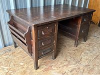 Front and side view showing drawers, paper rack and overall form
