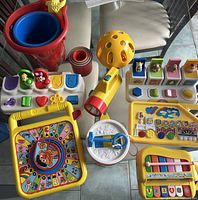 Group shot of all toys on table