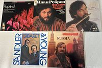 Front covers of all five albums laid out