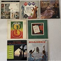 All seven LP covers laid out for identification