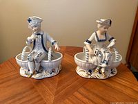 Boy and girl Vienna Woods Seymour Mann porcelain figurines front view
