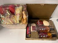 Overall lot showing boxed Japanese Cherry Blossom set and separate basket set