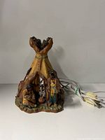 Full view of teepee lamp figurine with cord