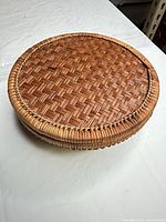 top view of closed basket showing weave pattern