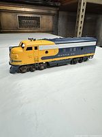 Left side view of the Santa Fe HO scale diesel locomotive