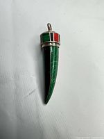 Full view of tapered multicolor inlay pendant front