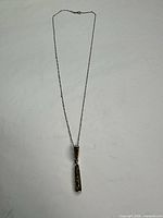 Full view of necklace showing chain length and pendant