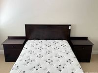 Front view showing headboard with both nightstands attached