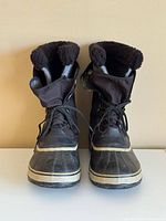 Front view showing both boots, height, cuff, and laces