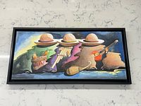 Full view of framed watercolour painting