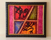 Full view of framed signed painting