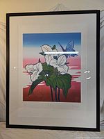 Full view of framed print showing image, mat and frame
