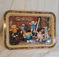 Front of metal TV tray showing full Cabbage Patch Kids graphic