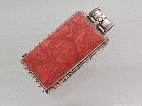 Reverse/slanted view emphasizing 925 stamp location and coral texture