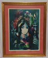 Full view of framed Yehuda Vardi lithograph