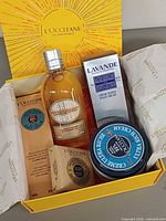 Open gift box showing all five products