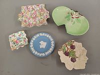 Five dishes front view