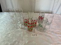 Group shot of all glassware on table