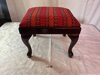 Footstool assembled with cushion on top