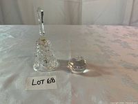Front view of both crystal items together